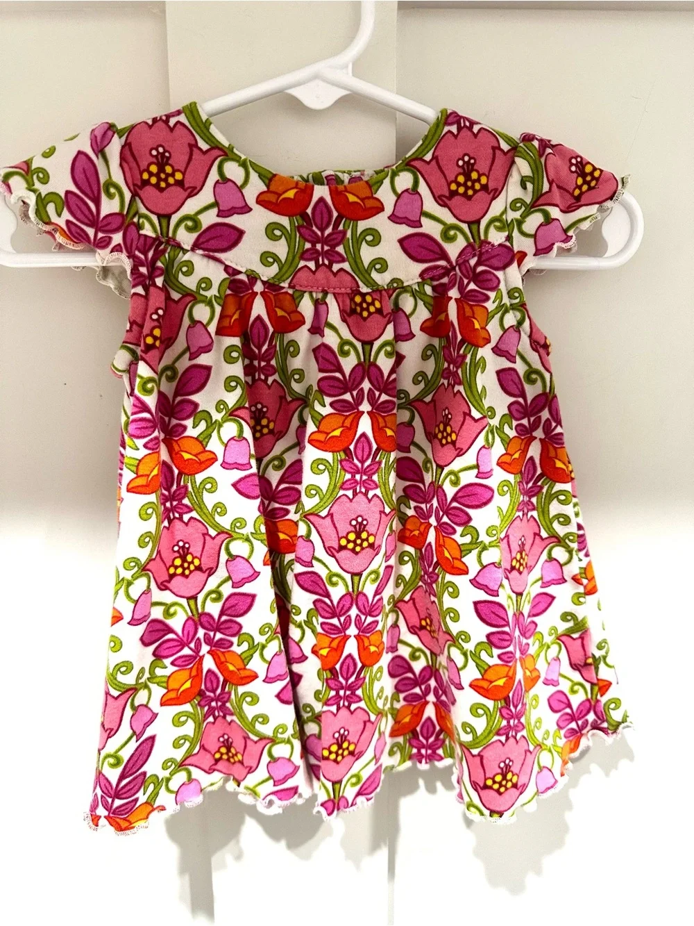 Vera Bradley Girls Floral Knit dress - Pink, Orange & Green
